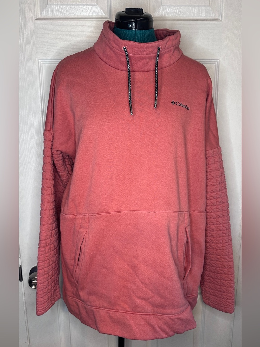 Columbia Coral Pullover Funnel Neck Sweater with Quilted Sleeves